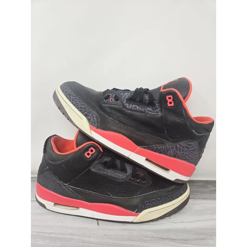 Nike Air Jordan 3 Retro‎ Crimson Size 12 US Men's 136064-005 Black Red 2012